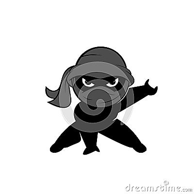 Ninja Warrior logo Design Vector Template With cute style, funny vector illustrations Vector Illustration