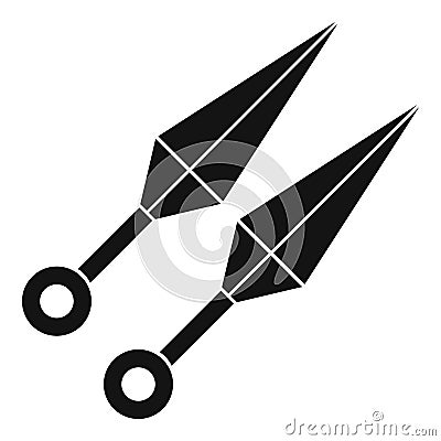 Ninja weapon kunai icon, simple style Vector Illustration