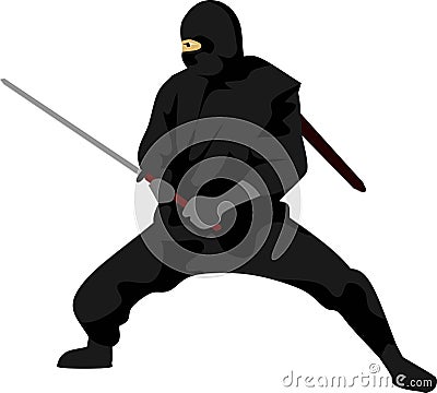 The Ninjutsu Sword Japanese Martial Art Vector Illustration