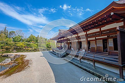 Ninnaji is one of Kyoto's great temples listed as World Heritage Sites famous for Omuro Cherries, Editorial Stock Photo