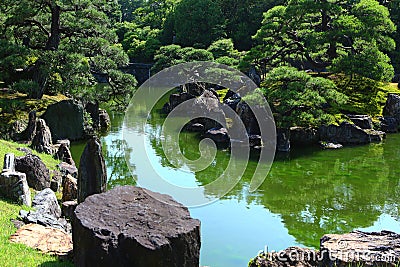 The Ninomaru Garden in Nijo-jo Castle,Kyoto Japan Stock Photo