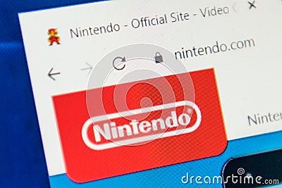 Nintendo.com Web Site. Selective focus. Editorial Stock Photo