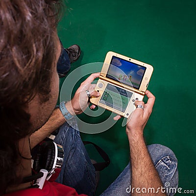 Nintendo console at Cartoomics 2014 Editorial Stock Photo