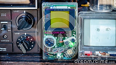 Nintendo handheld video game device Game boy in a shop window display Editorial Stock Photo