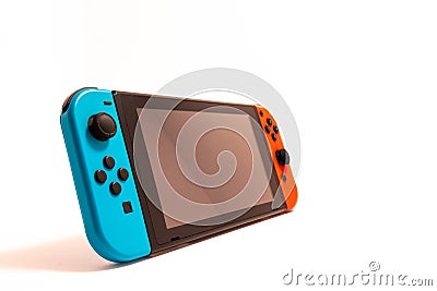 Nintendo Switch Video Game Console on White Editorial Stock Photo