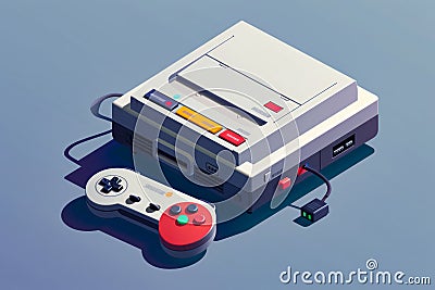 Nintendo wii game console with controller and game pad. Generative AI Stock Photo