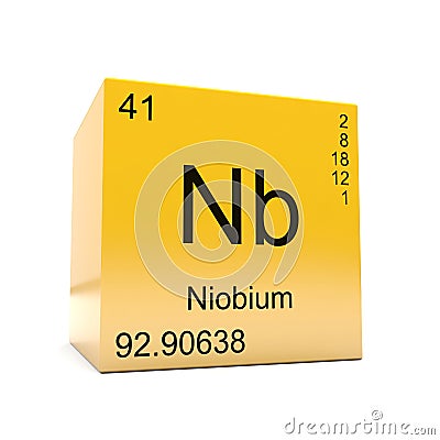 Niobium chemical element symbol from periodic table Stock Photo