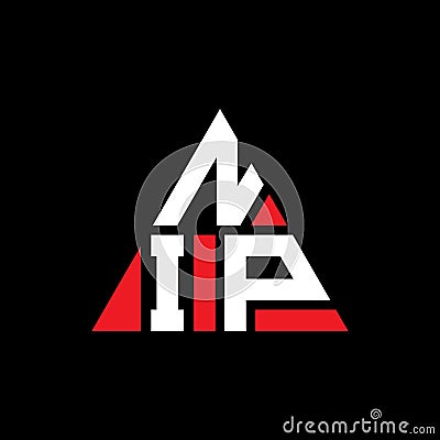 NIR triangle letter logo design with triangle shape. NIR triangle logo design monogram. NIR triangle vector logo template with red Vector Illustration