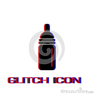 Nipple bottle icon flat. Vector Illustration