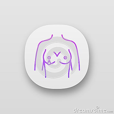 Nipple discharge app icon Vector Illustration