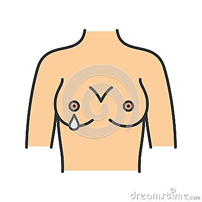 Nipple discharge color icon Vector Illustration