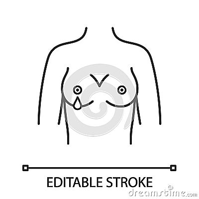 Nipple discharge linear icon Vector Illustration