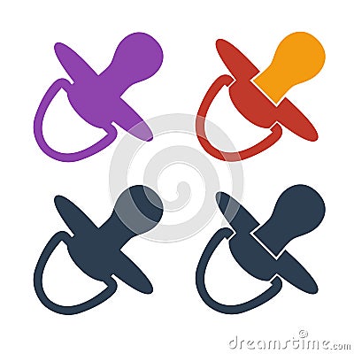 Nipple icons on white background. Cartoon Illustration