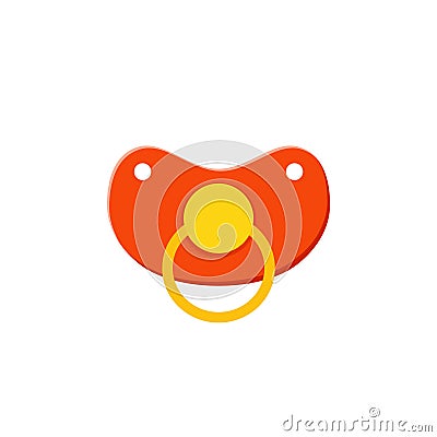 Nipple, pacifier in flat design. Vector cartoon illustration. Vector Illustration