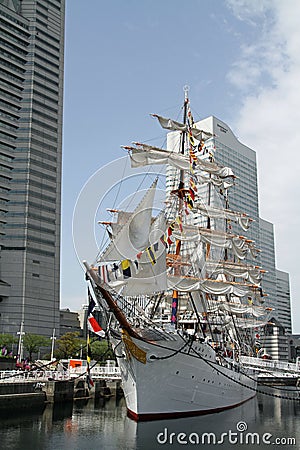 Nippon maru, sailing ship in yokohama Editorial Stock Photo