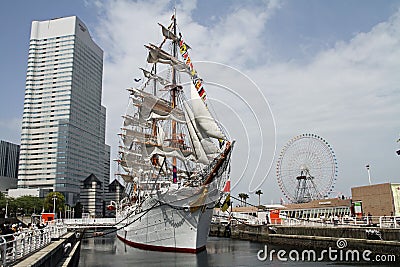 Nippon maru, sailing ship in yokohama Editorial Stock Photo