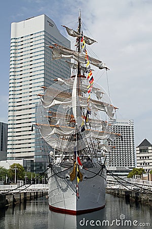 Nippon maru, sailing ship in yokohama Editorial Stock Photo