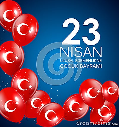 23 nisan cocuk baryrami. Translation: Turkish April 23 Childrens Day Vector Illustration Vector Illustration