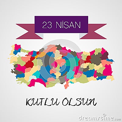 23 nisan cocuk bayrami as National Holiday of Turkey Vector Illustration