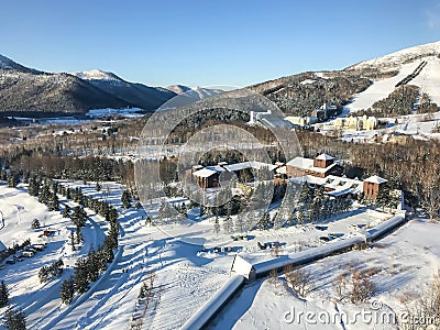 Niseko city view,Hokkaido Japan Stock Photo