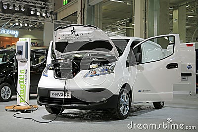 Nissan Electric Van e-nv200 Charging Battery Editorial Stock Photo