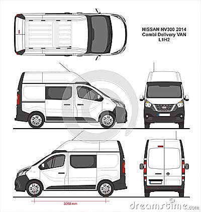 Nissan NV300 Combi Delivery Van L1H2 2014 Editorial Stock Photo