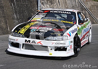 An Nissan Skyline racing car during a timed speed trial Editorial Stock Photo