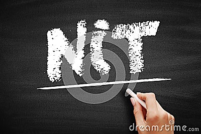NIT - Negative Income Tax is a system which reverses the direction in which tax is paid for incomes below a certain level, acronym Stock Photo