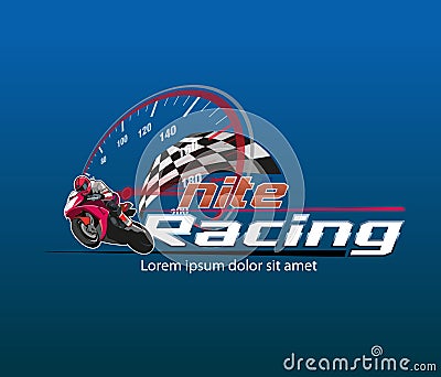 Nite Racing Logo event Vector Illustration