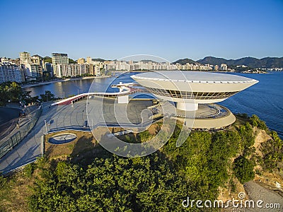 Niteroi city, Rio de Janeiro state / Brazil South America. - 01/27/2019 Description: MAC Niteroi. Museum of Contemporary Art of Ni Editorial Stock Photo