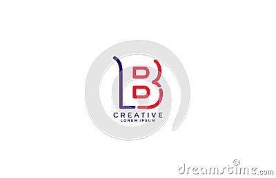 Nitial letter B outline modern multicolor logo inspiration Stock Photo