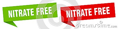 nitrate free banner. nitrate free speech bubble label set. Vector Illustration