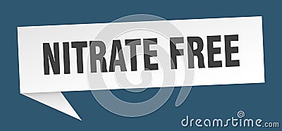 nitrate free banner. nitrate free speech bubble. Vector Illustration