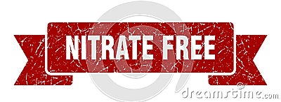 nitrate free ribbon. nitrate free grunge band sign. Vector Illustration