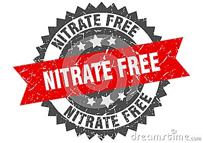 Nitrate free stamp. nitrate free grunge round sign. Vector Illustration