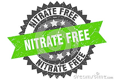 Nitrate free stamp. nitrate free grunge round sign. Vector Illustration