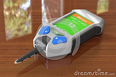 Nitrate Tester on the wooden table. 3D rendering Stock Photo