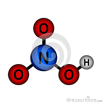Nitric acid molecule icon Cartoon Illustration