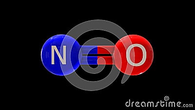 Nitric Oxide or Nitrogen monoxide 3D Illustration Stock Photo