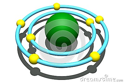 Nitrogen atom on white background Cartoon Illustration