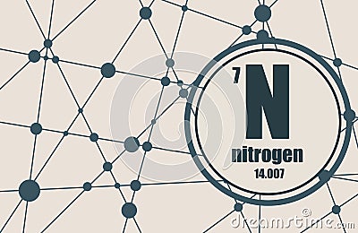 Nitrogen chemical element. Vector Illustration