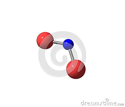 Nitrogen dioxide molecular structure isolated on white Stock Photo