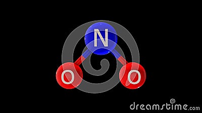 Nitrogen dioxide NO2 3D Illustration Stock Photo