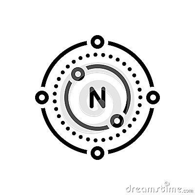 Black line icon Nitrogen, gas and molecular Stock Photo