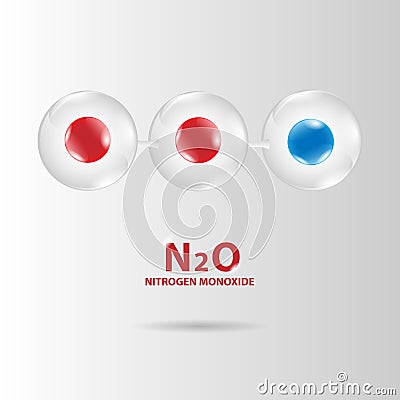 Nitrogen monoxide molecule model vector Vector Illustration