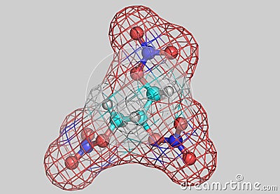 Nitroglycerin molecular model Stock Photo