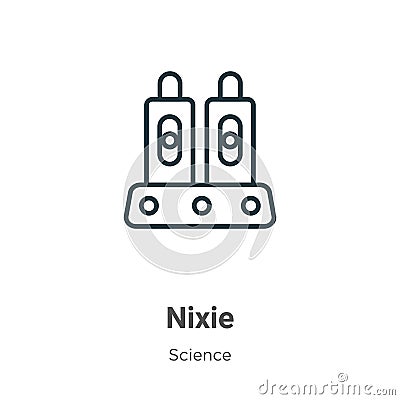 Nixie outline vector icon. Thin line black nixie icon, flat vector simple element illustration from editable science concept Vector Illustration
