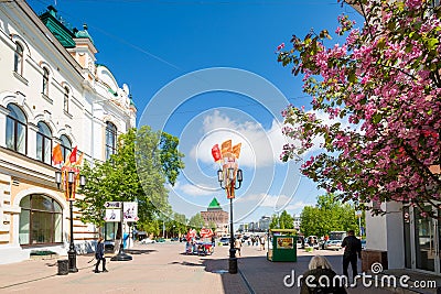 Nizhny Novgorod. Bolshaya Pokrovskaya Street. Main pedestrian street. Editorial Stock Photo