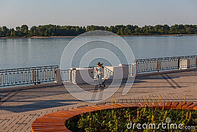 Nizhny Novgorod. Russia. 20 June 2018. Updated nizhnevolzhskaya embankment near the River station Editorial Stock Photo