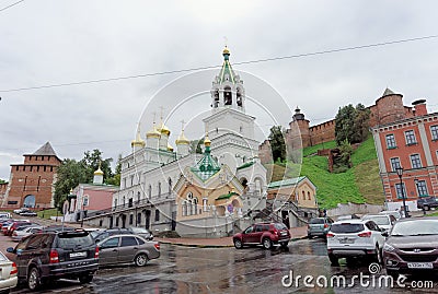 Nizhny Novgorod, Russia. - September 05.2017. Orthodox Church of the Nativity Ioanna Predtechi. Editorial Stock Photo